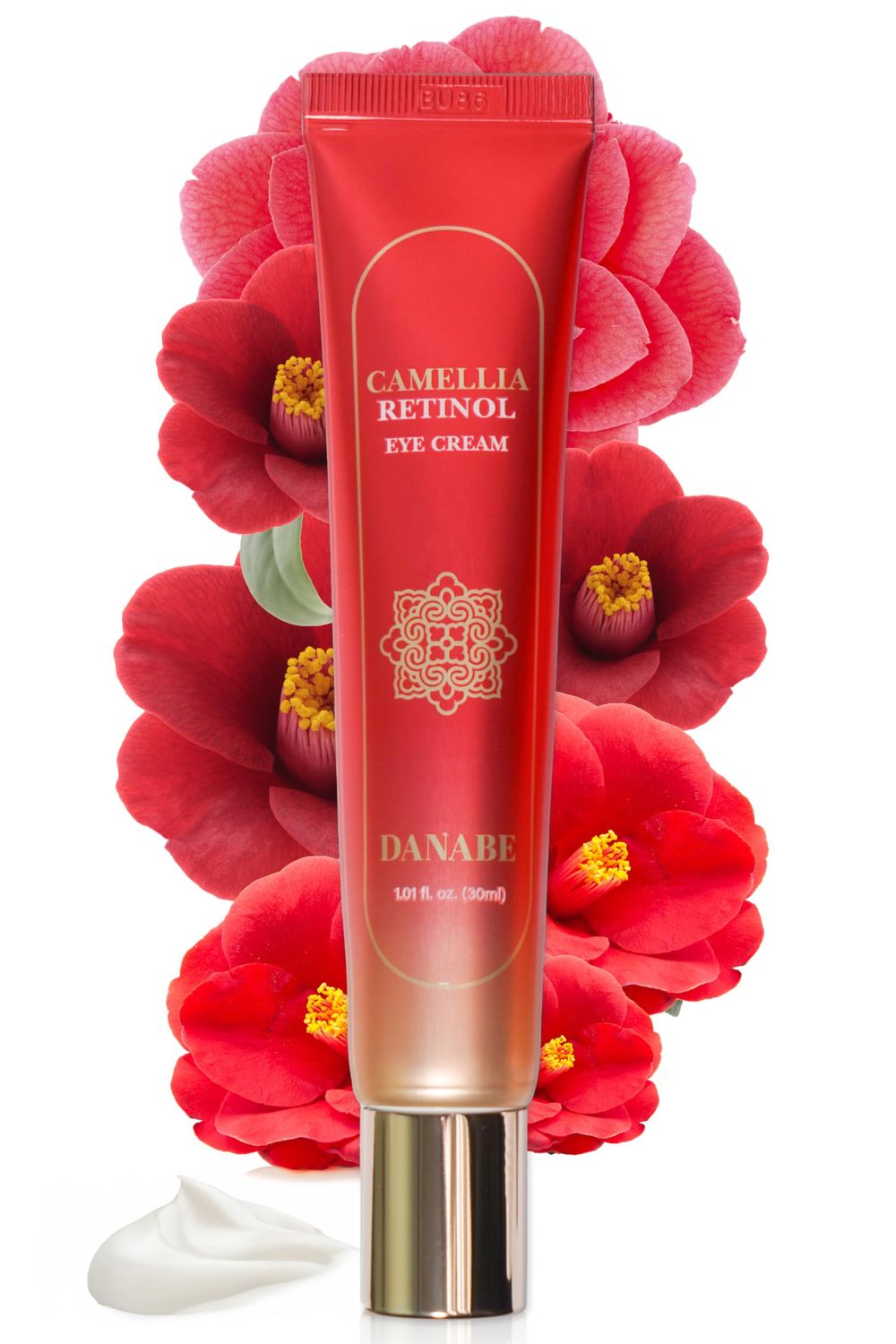 DANABE Camellia Retinol Eye Cream with Hyaluronic Acid Daily Korean Eye Cream, Hydrating Eye Cream to Reduce Wrinkles, Fine Lines, Dark Spots Eye Bags No Animal Trials (0.67 fl oz)