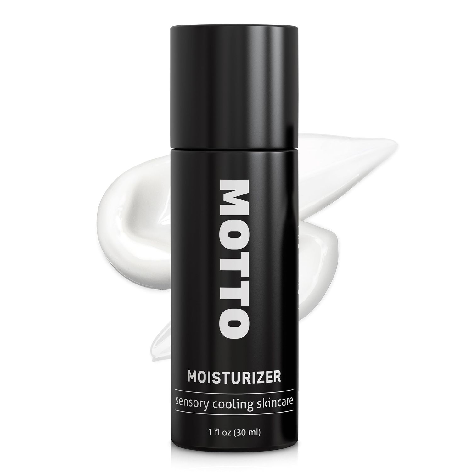 MOTTO Mens Face Cream Moisturizer- ICE-COLD - Made in USA - Hyaluronic Acid, Vitamin E, Menthol, Peppermint, Eucalyptus, Coffee Seed Extract, Day Night Moisturizing, 1 oz