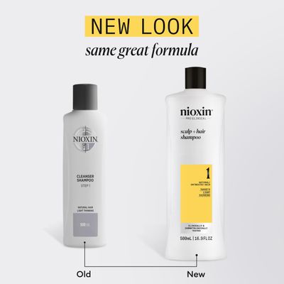 Nioxin Scalp Hair Thickening System 1 Shampoo For Natural or Untreated Hair with Light Thinning With Niacinamide and Biotin 16.9 Fl oz.