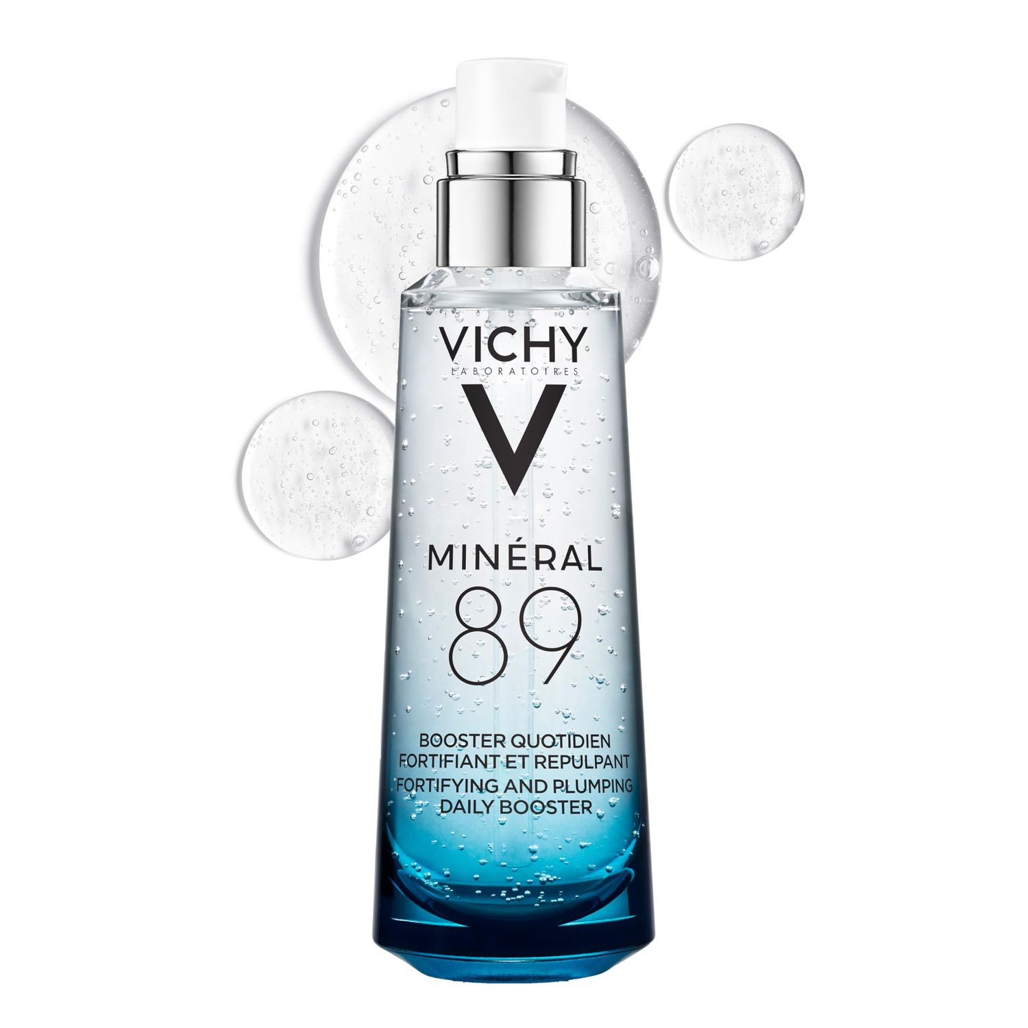 Vichy Mineral 89 Fortifying Hydrating Daily Skin Booster, Pure Hyaluronic Acid Serum For Face, Plumps Hydrates, Repairs Skin Barrier, Lightweight Moisturizing Gel, Fragrance Free Oil-Free