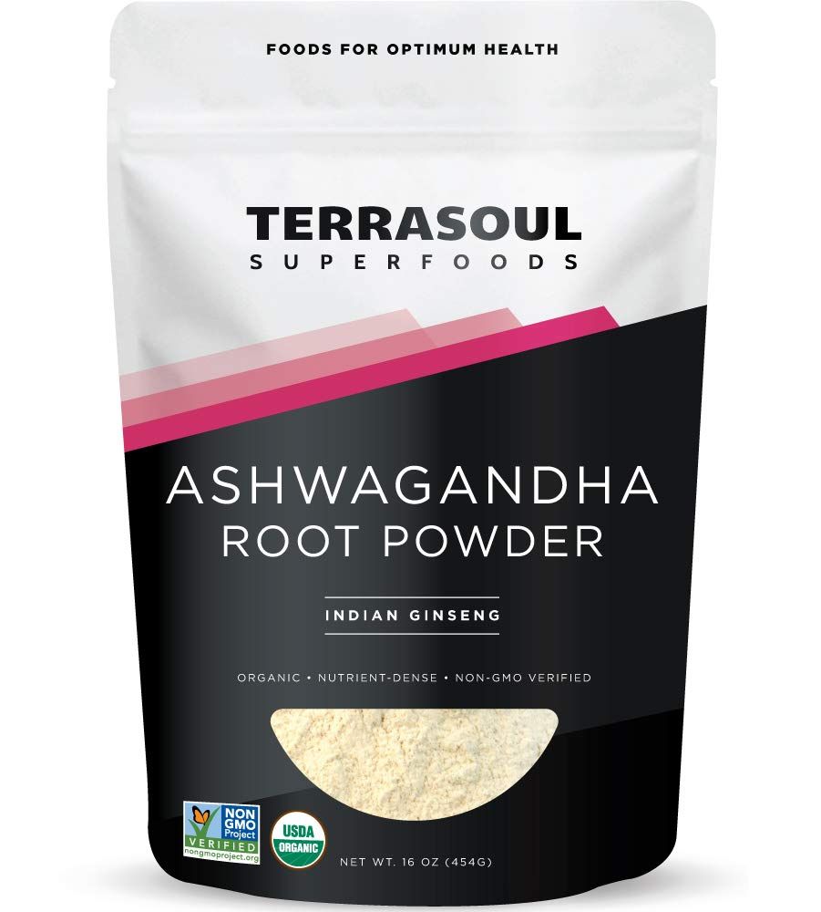Terrasoul Superfoods Organic Ashwagandha Root Powder, 1 Lb - Stress Adaptogen May Improve Sleep Lab-Tested for Quality