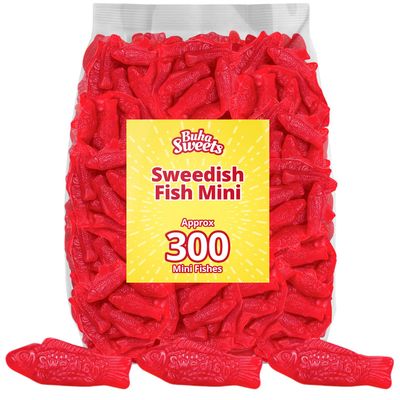 Mini Fish Candy, 1.12lb Pack of Swedishfish Candy Bulk, Perfect Soft Candy for Snacking, Parties and Gift Bags, Classic swedish gummies with a Sweet and Fruity Flavor Loved by All Ages