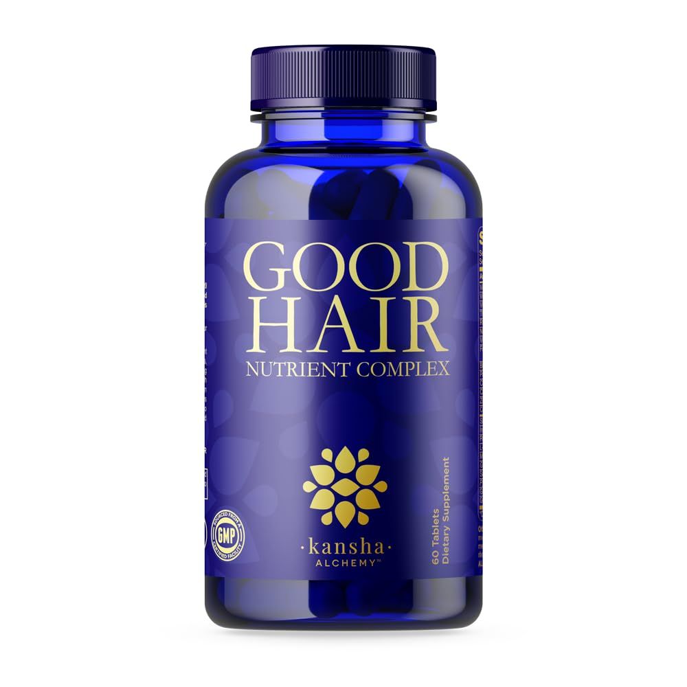 Kansha Alchemy Good Hair Growth Vitamins with Biotin for Longer, Thicker Hair - Ideal for All Hair Types - Plus DHT Blocker Saw Palmetto, 60 Tabs