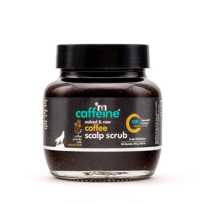 mCaffeine Naked and Raw Coffee Scalp Scrub - Scalp Cleanser Dandruff Removal - Suitable for All Hair Types - Natural Aha - Scalp Exfoliation - 8.82 oz