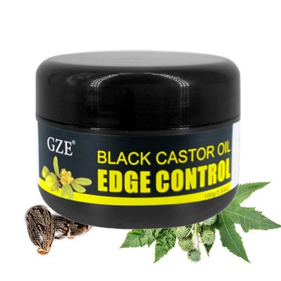 GZE Black Castor Oil Edge Gel Extra Hold Braid, Loc, Twist - Tames Frizz Controls Edges for Women 4c Hair