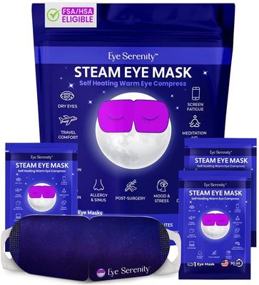 Steam Eye Mask Self-Heating Warm Compress for Dry Eye, Fast Relief for Stye, Puffy Sensitive Eyes - Moist Heat Mask for Sleep, 15 Pack FSA HSA Eligible