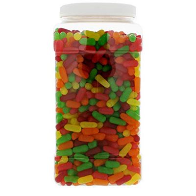 Mike Ike Chewy Fruit Candy 7LB - Original Soft Chewy Fruit Candy in 128 FL OZ Gift Ready Reusable Square Jar