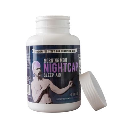 MORNING MAN Nightcap Sleep Supplement for Adults, Sleep Support with Magnesium, Melatonin, Ashwagandha, Inositol, L-theanine, GABA, Vitamin B6, Lemon Balm, 5-HTP, Chamomile, 30 Servings, 60 Capsules