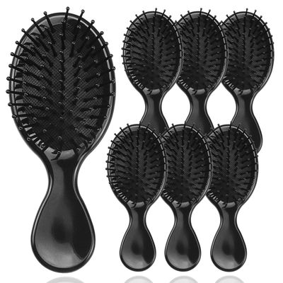 50 Pack Mini Hair Brushes Bulk, Travel Hair Brush Individually Wrapped, Soft Bristles Adds Shine, Scalp Massage and Detangling, Safe for All Hair Types Extensions, Wigs(Bright Black)