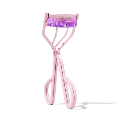 THE QUICK FLICK Eyelash Curler, Stainless Steel Eyelash Curlers with Comb, Safe Gentle on All Eye Shapes, Pink Eyelash Curler for Separated Curled Lashes, Travel-Friendly Eyelashes Curler