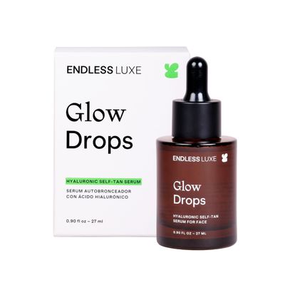 Endless Luxe Glow Drops - Customizable Self Tanning Drops for Face Body - Buildable Natural Glow with Hyaluronic Acid, Vitamin C Plant Extracts - Vegan, No Smell, Streak-Free - 27ml
