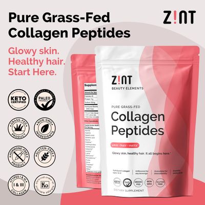 Zint Collagen Peptides Powder: Paleo Keto Certified - Granulated Collagen Hydrolysate for Enhanced Absorption - Enzymatically Hydrolyzed Protein for Women Men, 10 oz