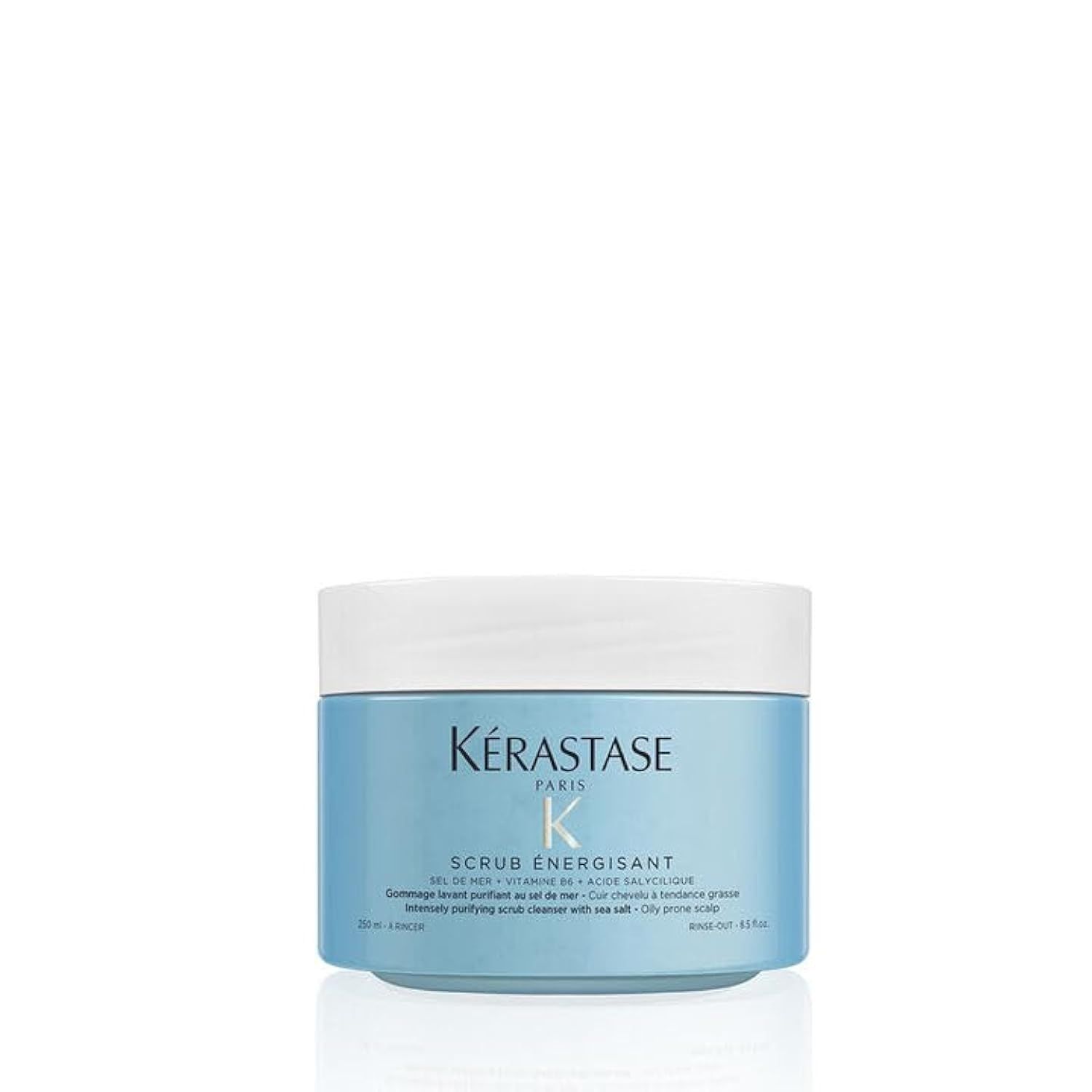 KRASTASE Fusio Purifying Scalp Scrub, Nourishing Cleansing Treatment for Oily Hair Scalp with Sea Salt Minerals, Vitamin B6 Salicylic Acid, Scrub Energisant, 8.5 Fl Oz