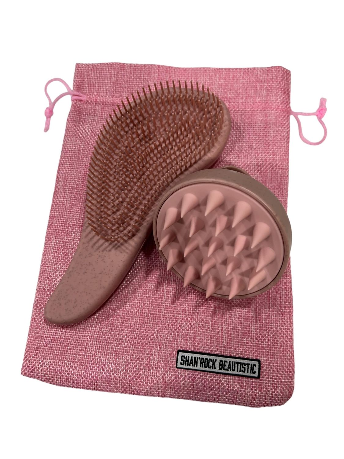 SHAN&#39;ROCK BEAUTISTIC Eco-Friendly Detangler Brush wScalp MassagerAnti-Knot for Smooth Firzz-Free HairWet Dry ScalpExfoliator wSoft Silicone BristlesDandruff Removal Hair Growth
