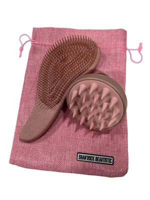 SHAN&#39;ROCK BEAUTISTIC Eco-Friendly Detangler Brush wScalp MassagerAnti-Knot for Smooth Firzz-Free HairWet Dry ScalpExfoliator wSoft Silicone BristlesDandruff Removal Hair Growth