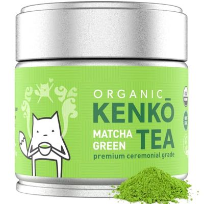 KENKO Matcha Green Tea Powder USDA Organic Highest Ceremonial Grade, Authentic Japanese, Premium 1st Harvest, 1 oz (30 servings)