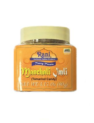 Rani Manchali Imli (Tamarind and Mango Candy) 3.15oz (90g) Individually Wrapped, PET Jar All Natural Vegan Gluten Friendly NON-GMO Indian Origin Taste