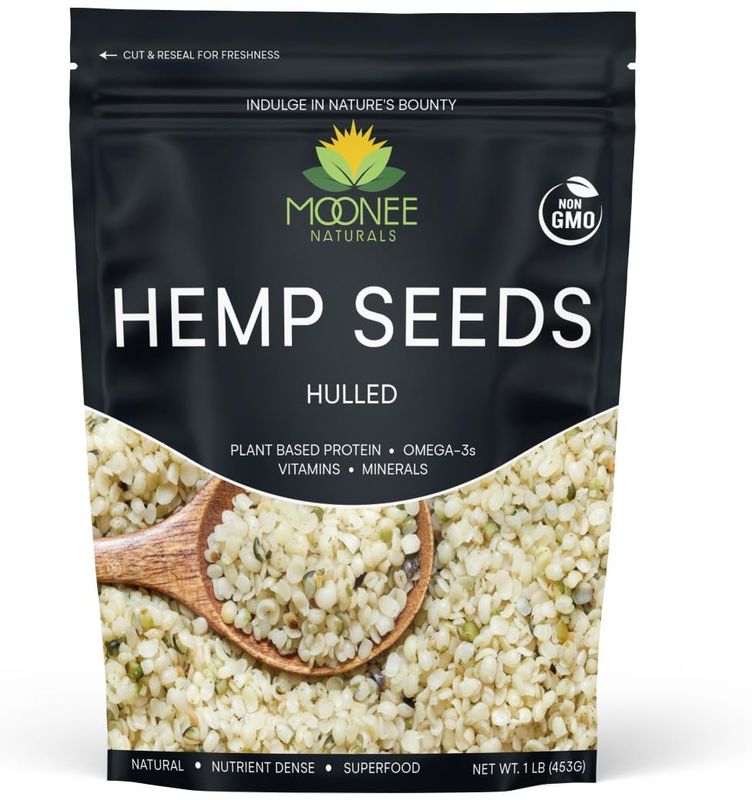 Moonee Naturals - Hemp Seeds (16 Ounce 1 LB) - Non-GMO