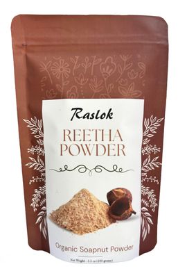 Raslok SoapnutArithaReetha Powder for hair care Natural No Added Preservatives and Additives (3.52 oz)