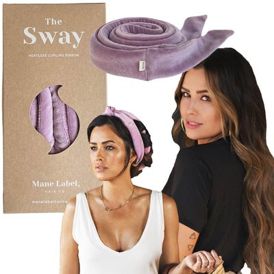 Heatless Hair Curling Ribbon Wrap: The Sway Original Heatless Curling Ribbons Luxe Velour Mane Label Hair Co. (Lilac)