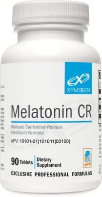 XYMOGEN Melatonin CR - Time Release Melatonin 5mg Supplement with Vitamin B6 - Nighttime Immune Support - Biphasic Delivery Releases Quickly Then Steadily (90 Melatonin Extended Release Tablets)