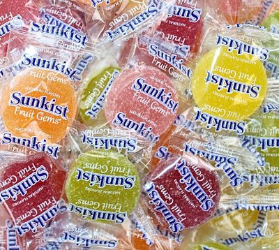 Fruit Gems candy - Assorted Citrus Flavors, 12oz Bulk Bag (Approx. 32 Count) - Individually Wrapped Chewy Candy for Parties, Gifts Candy Buffets