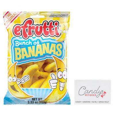 eFrutti Gummi Candy 3.5oz Bags (Bunch of Bananas) With Candy Retailer Sticker
