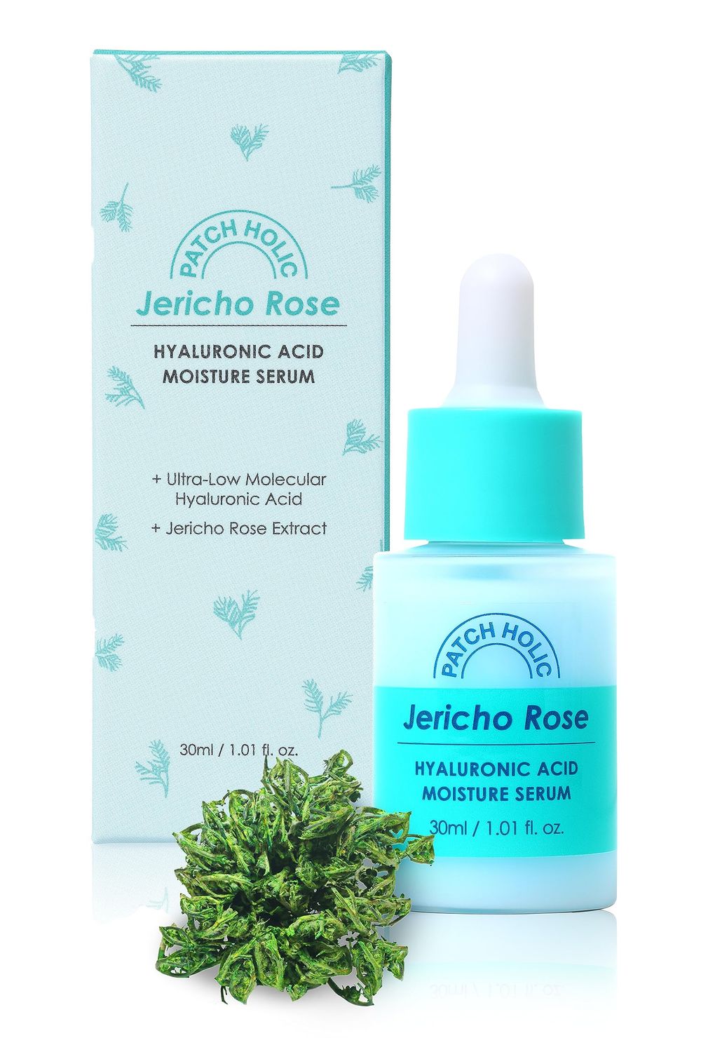 PATCH HOLIC Jericho Rose Hyaluronic Acid Moisture Serum - Korean Hyaluronic Acid Serum for Face Hydrating Serum for Dry Skin Wrinkle-Reducing Face Serum for Women Men Skin Serum (1.01 fl. oz)