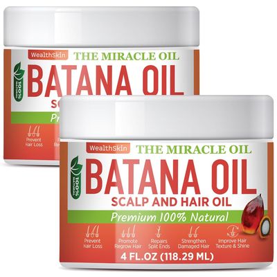 Batana Oil from Honduras: Hair Growth Mask and Scalp Treatment, Repairs Hair Skin, Reduces Shedding (4oz, 2 Pack)