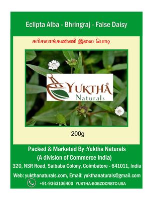 Yuktha Bhringraj Powder Eclipta Alba False Daisy Powder for Hair Growth - 200g7.05 oz