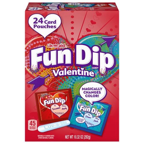 Fun Dip Valentine&#39;s 24 Count,10oz Card Pouches in Box