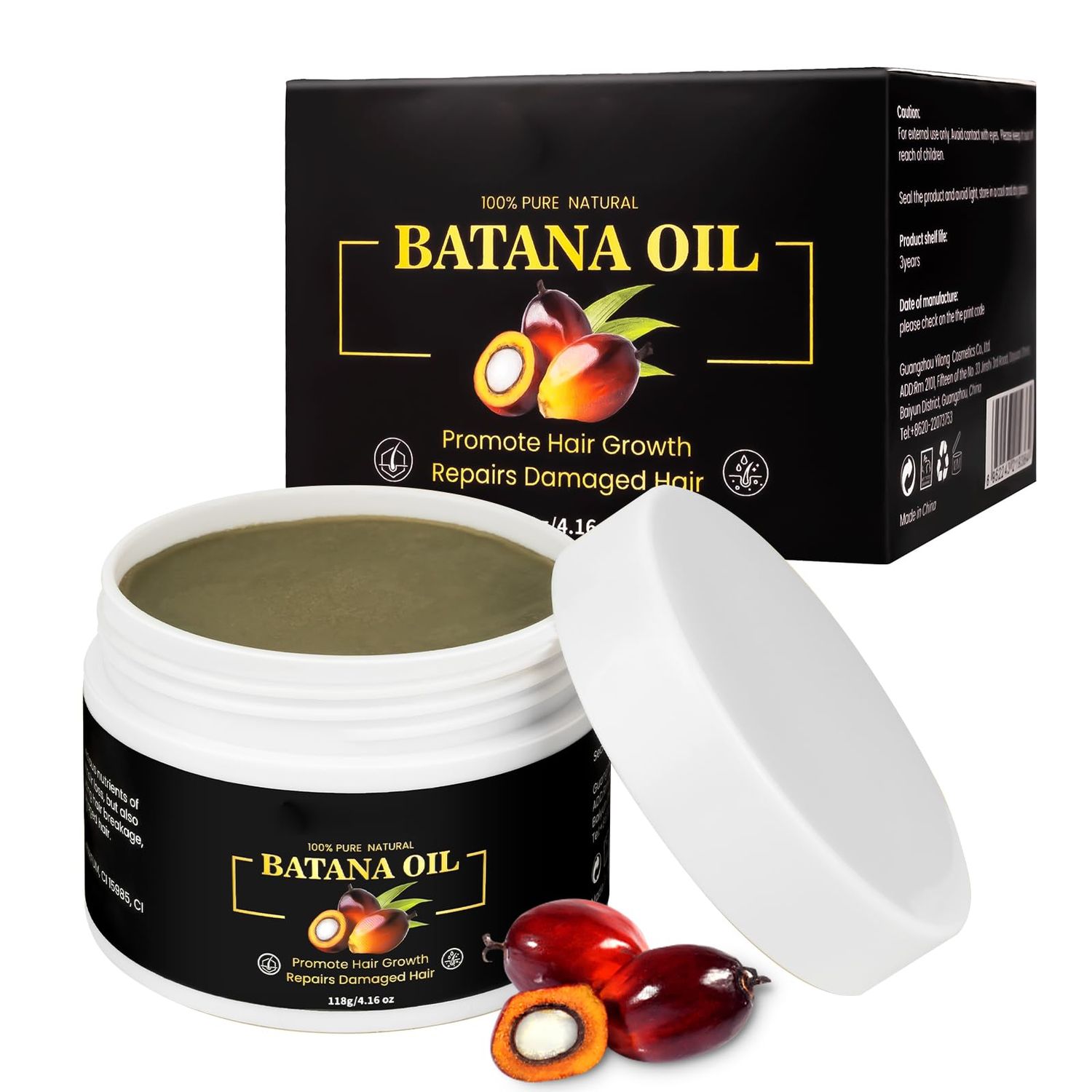 Batana Oil for Hair Growth,100 Pure Batana Oil organic raw Sourced from Honduras for Anti Hair Loss, Eliminates Split Ends for Men Women 4.16 OZ (brown)