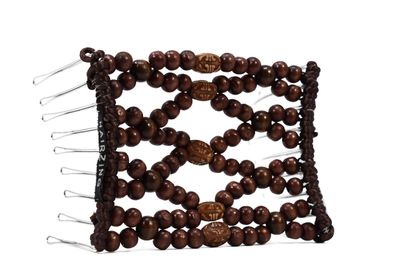 Wide Eyelet Protective Beaded Metal Wire Hair Clip for Naturally Curly, Thick Wavy Hair - Easy Low Manipulation Styles, Prevent Breakage Supports Hair Growth (Brown)