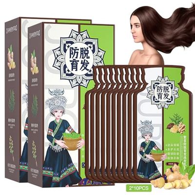 Ginger Plant Extract Anti-Hair Loss Shampoo, for Women Men Hair Strengthening Nourishing (2box20pcs)