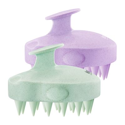 HEETA Scalp Massager 2 Pack for Hair Growth, Soft Silicone Bristles to Remove Dandruff and Relieve Itching, Scalp Scrubber for Hair Care Relax Scalp, Shampoo Brush for Wet Dry Hair, Purple Green