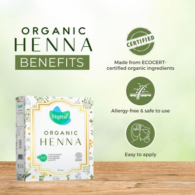 Vegetal Certified Organic Bio Mehandi Powder - 100 Pure Natural, Herbal Henna (Mehandi) 100 gm