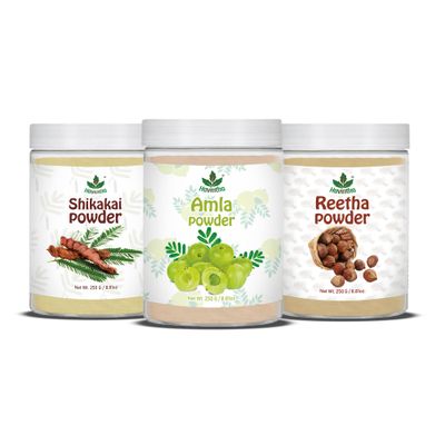 Havintha Amla Reetha Shikakai Powder For Hair - 227 Grams (Pack of 3)
