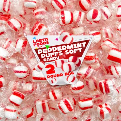 Peppermint Soft Puffs Candy 2 Pound Bag Refreshing Mints Individually Wrapped