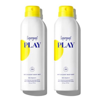 Supergoop! PLAY SPF 50 Antioxidant Body Mist wVitamin C, 6 fl oz - 2 Pack - Broad Spectrum Sunscreen Spray - Clean Ingredients for Sensitive Skin - Great for Active Days