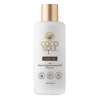 Coco Soul Extra Virgin Coconut Hair Oil with Vitamin E For Hair Growth Mineral Oil Silicone Free From the Makers of Parachute Advansed 6.7 fl oz
