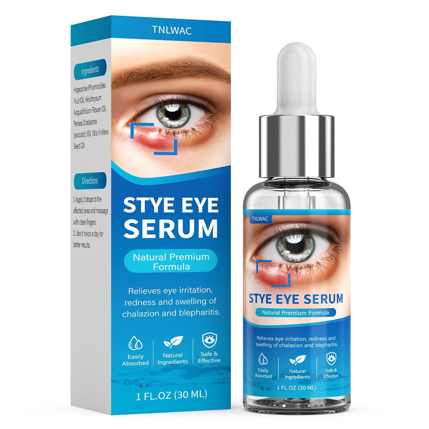 Stye Eye Treatment, Effective Stye Eye Drops for Chalazion, Blepharitis Stye Removal, Fast Relief, 30ml