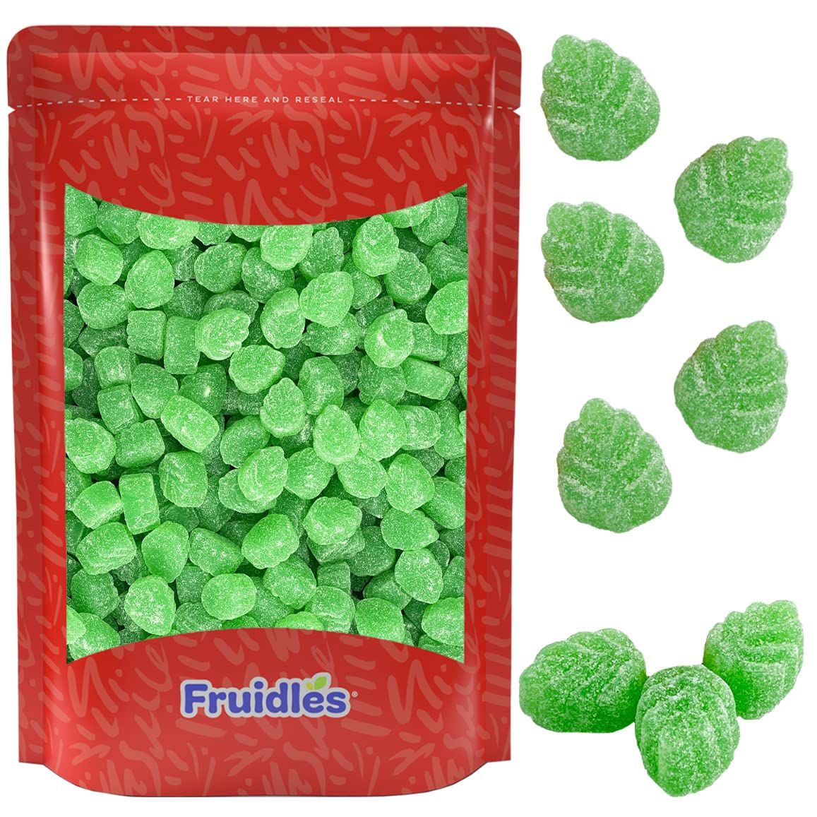 Fruidles Spearmint Leaves, Delicious Gummy Jelly Candy, Gluten-Free, Fun and Festive Holiday Snacking (Half-Pound)