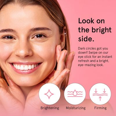 grace stella Under Eye Brightener Balm Stick - Caffeine Eye Cream for Dark Circles, Puffiness, Wrinkles - Moisturizer Stick with Niacinamide, Hyaluronic Acid, Peptides - Vegan Skincare (0.13oz3.5g)