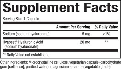 Natural Factors - Hyabest Hyaluronic Acid, Supports Healthy Joints Skin, 60 Vegetarian Capsules