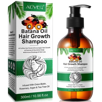 Batana Oil Shampoo for Hair Growth, 10.56 oZ Big Anti Hair Loss Shampoo for Thinning Hair for Women and Men, Herbal Thickening Hair with Rosemary, Argan Oil Onion Biotin