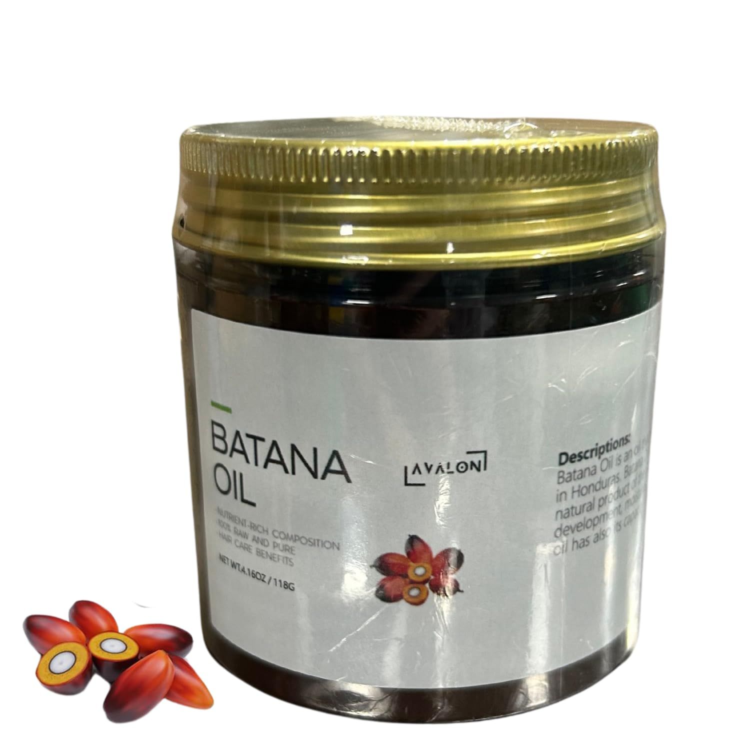 Avalon 100 Natural Batana Oil for Hair Growth - Eliminates Split Ends - Prevents Hair Fall - Improves Hair Texture Shine - Unscented, Yellow, Unisex Adult