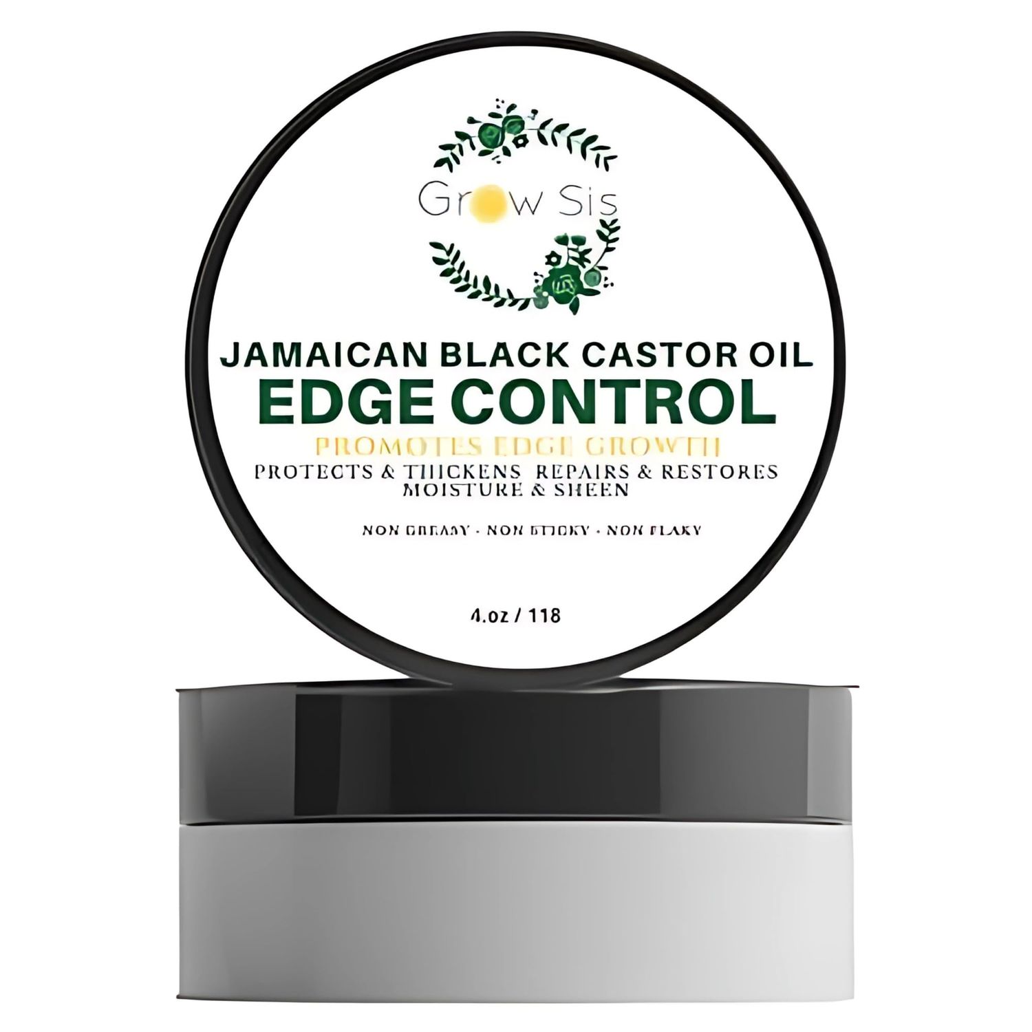 Grow Sis Edge Tamer with Black Castor Oil and Aloe Vera - Hair Edge Control for Natural Hair - Edge Gel with Strong Hold - Hair Growth Support Formula - 4 oz