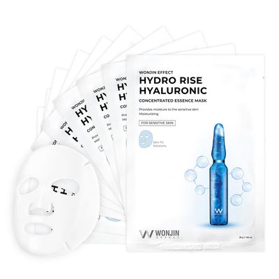 Wonjin Effect HYDRO RISE HYALURONIC MASK 1.05 fl Oz10 pieces, Hydrating, Moisturizing, Skin Elasticity, Wrinkle Care, Hyaluronic Acid, Aquaxyl, Skin Barrier, Mask Sheet