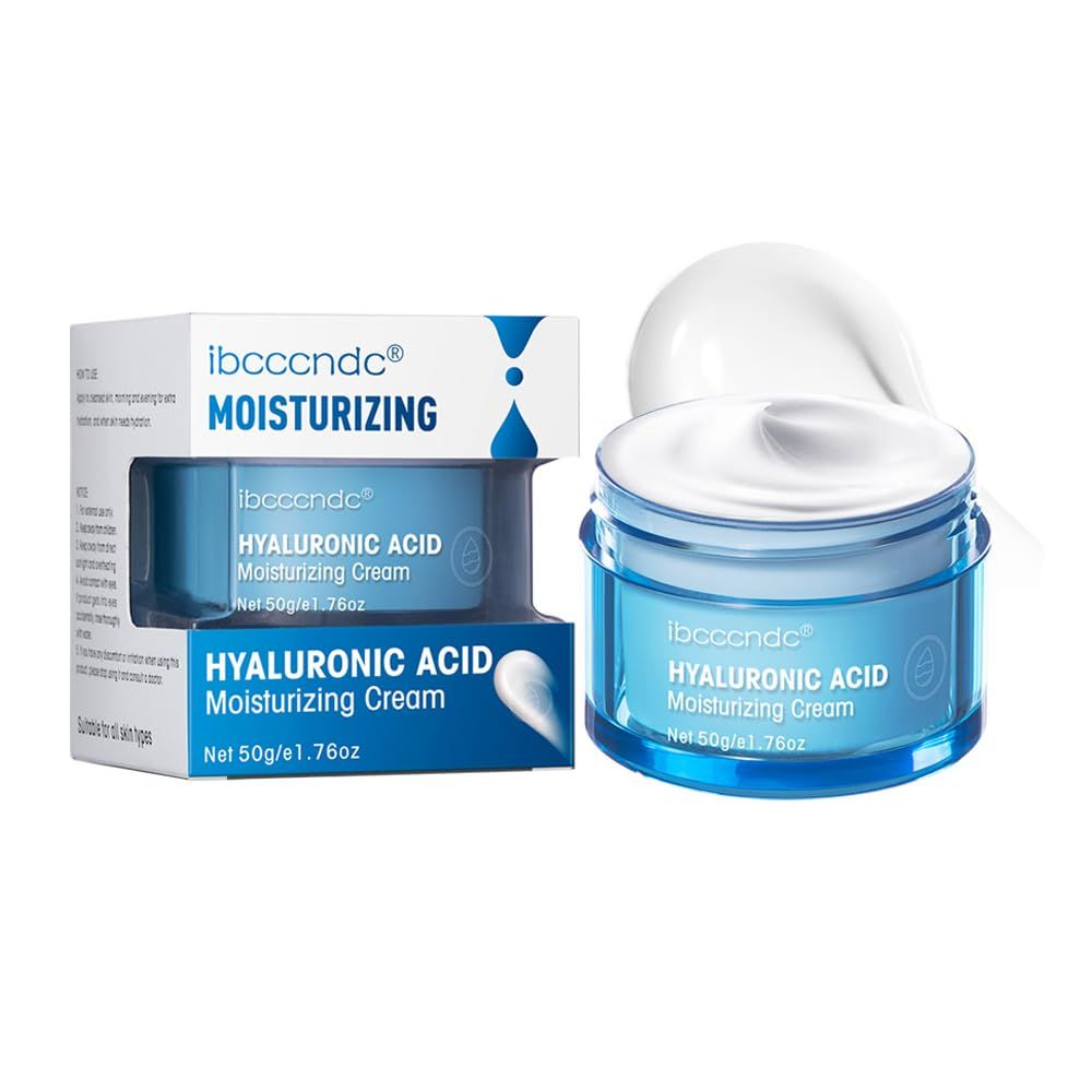 GHFCZOO Hyaluronic Acid Face Moisturizer, Oil-Free, Long-Lasting Hydration Cream for Dry Skin, Intense Moisturizing Boost Cream