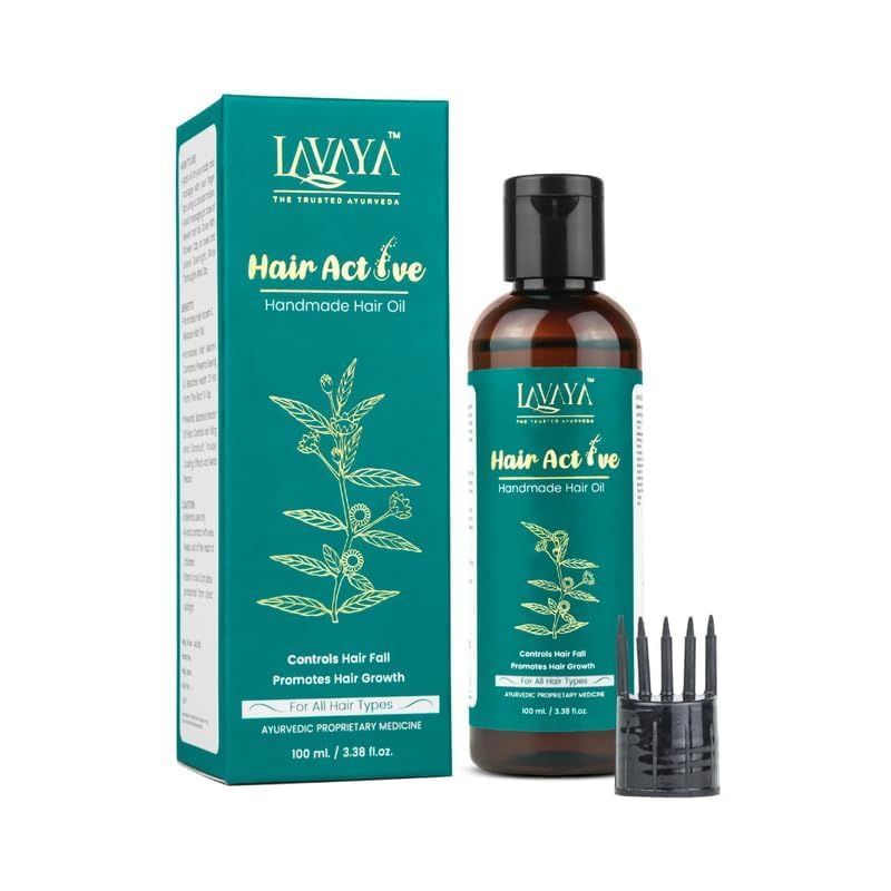 Lavaya Hair Active Oil For Men Women - Hair Growth Reduces Hair Fall With Amla, Bhringraj, Brahmi Coconut Oil Mineral Oil Parabeen Free - 100 ML